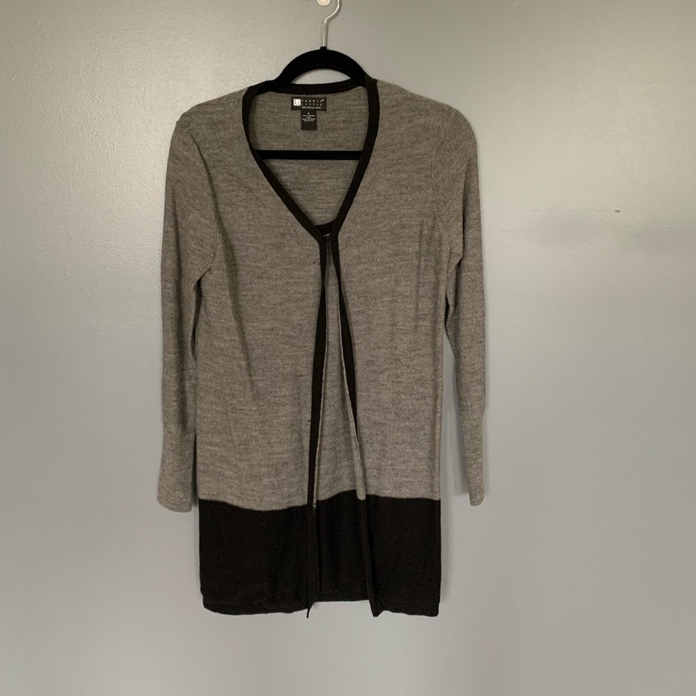 Carole Little Cardigan Set Black & Grey Small